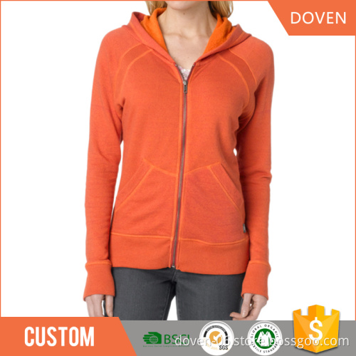 Custom design ladies full zip hoodie/sweatshirt